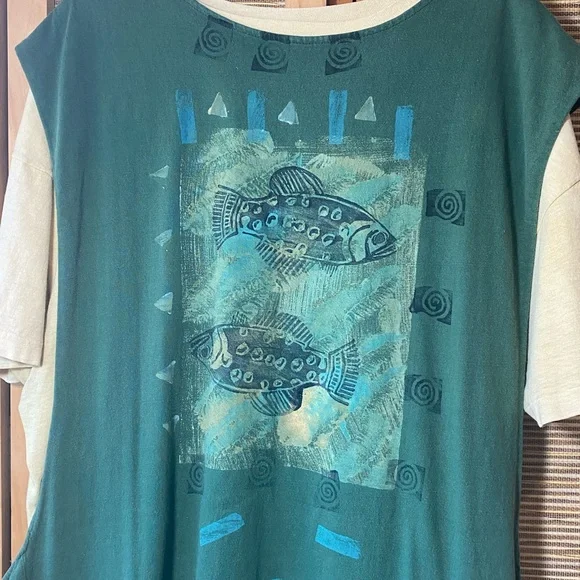 Vintage 1989 Blue Fish tunic and T-shirt dress - Picture 3 of 16